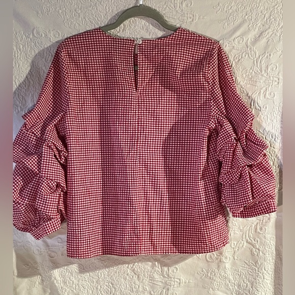 Who What Wear Red and White Gingham Women's Blouse Size Medium - Picture 2 of 5